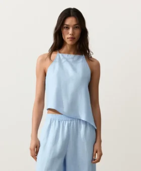 Asymmetric 100% Linen Sleeveless Top Asymmetric 100% Linen Sleeveless Top