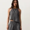 Asymmetric 100% Linen Sleeveless Top Asymmetric 100% Linen Sleeveless Top