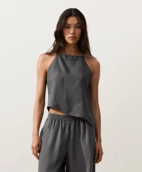 Asymmetric 100% Linen Sleeveless Top Asymmetric 100% Linen Sleeveless Top