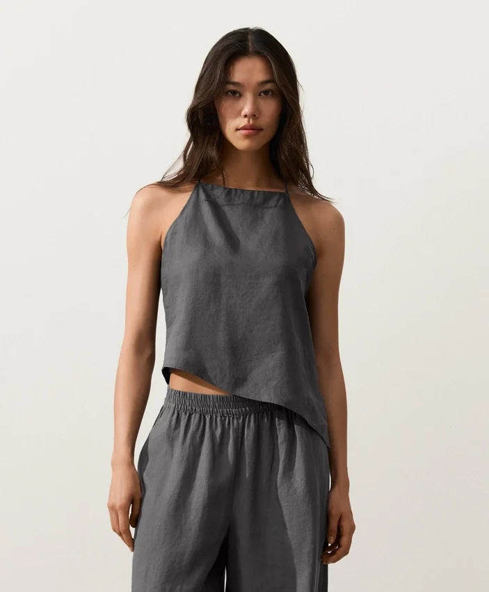 Asymmetric 100% Linen Sleeveless Top Asymmetric 100% Linen Sleeveless Top