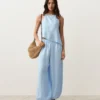 Asymmetric 100% Linen Sleeveless Top