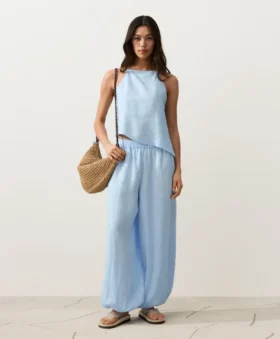 Asymmetric 100% Linen Sleeveless Top Asymmetric 100% Linen Sleeveless Top