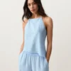Asymmetric 100% Linen Sleeveless Top