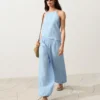 Asymmetric 100% Linen Sleeveless Top