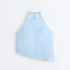 Asymmetric 100% Linen Sleeveless Top