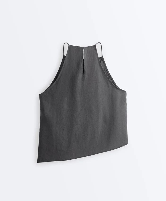 Asymmetric 100% Linen Sleeveless Top Asymmetric 100% Linen Sleeveless Top
