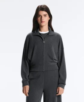 Asymmetric Stripe Jacket with Modal