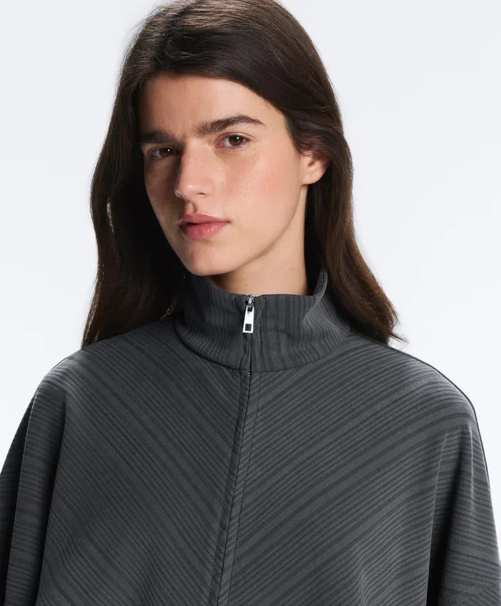 Asymmetric Stripe Jacket with Modal Asymmetric Stripe Jacket with Modal
