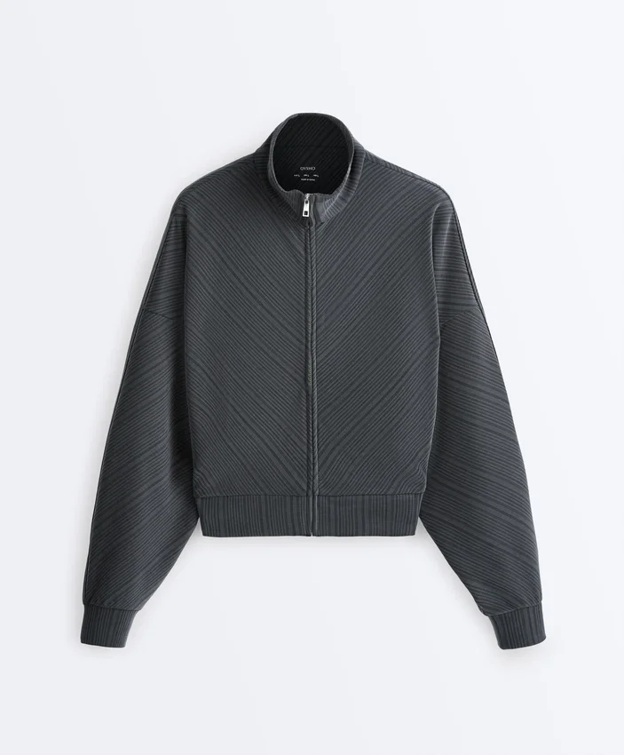 Asymmetric Stripe Jacket with Modal Asymmetric Stripe Jacket with Modal