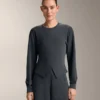 Asymmetric Stripe Sweatshirt with Modal Asymmetric Stripe Sweatshirt with Modal