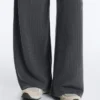 Asymmetric Stripe Trousers with Modal