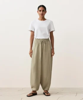 Balloon Trousers Lyocell Blend and 24% Linen with Seams