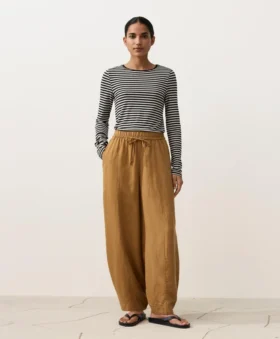 Balloon Trousers Lyocell Blend and 24% Linen with Seams