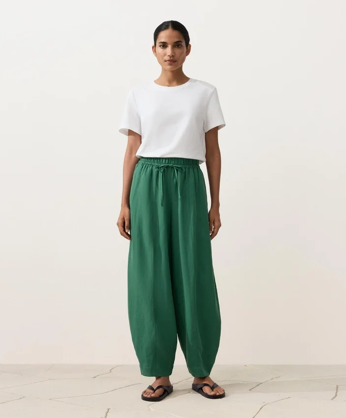 Balloon Trousers Lyocell Blend and 24% Linen with Seams Balloon Trousers Lyocell Blend and 24% Linen with Seams