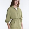 Boxy Cape Jacket with Soft-Touch Modal Pinstripe Boxy Cape Jacket with Soft-Touch Modal Pinstripe