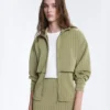 Boxy Cape Jacket with Soft-Touch Modal Pinstripe Boxy Cape Jacket with Soft-Touch Modal Pinstripe