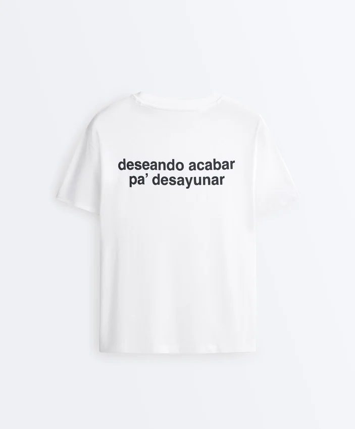 Boxy Cotton Blend T-Shirt with Slogan Boxy Cotton Blend T-Shirt with Slogan
