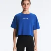 Boxy Cropped Cotton Blend Slogan T-Shirt Boxy Cropped Cotton Blend Slogan T-Shirt