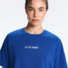 Boxy Cropped Cotton Blend Slogan T-Shirt Boxy Cropped Cotton Blend Slogan T-Shirt