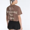 Boxy Cropped Cotton Blend Slogan T-Shirt Boxy Cropped Cotton Blend Slogan T-Shirt