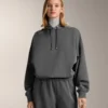 Boxy Hooded Sweatshirt with Brushed Modal Marl Boxy Hooded Sweatshirt with Brushed Modal Marl