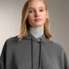 Boxy Hooded Sweatshirt with Brushed Modal Marl Boxy Hooded Sweatshirt with Brushed Modal Marl