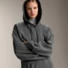 Boxy Hooded Sweatshirt with Brushed Modal Marl Boxy Hooded Sweatshirt with Brushed Modal Marl