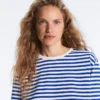 Boxy Long-Sleeved Stripe 100% Cotton T-Shirt Boxy Long-Sleeved Stripe 100% Cotton T-Shirt