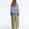 Boxy Long-Sleeved Stripe 100% Cotton T-Shirt Boxy Long-Sleeved Stripe 100% Cotton T-Shirt