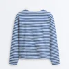 Boxy Long-Sleeved Stripe 100% Cotton T-Shirt Boxy Long-Sleeved Stripe 100% Cotton T-Shirt