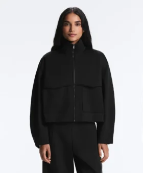 Boxy Neoprene-Effect Jacket