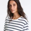Boxy Oversize Striped Cotton Blend Long Sleeve T-Shirt Boxy Oversize Striped Cotton Blend Long Sleeve T-Shirt