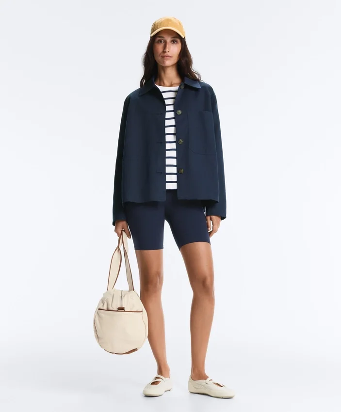 Boxy Oversize Striped Cotton Blend Long Sleeve T-Shirt Boxy Oversize Striped Cotton Blend Long Sleeve T-Shirt
