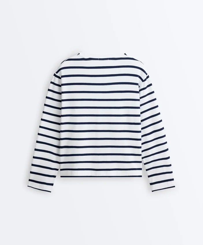 Boxy Oversize Striped Cotton Blend Long Sleeve T-Shirt Boxy Oversize Striped Cotton Blend Long Sleeve T-Shirt