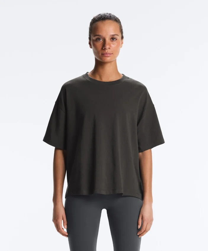 Boxy Short-Sleeve Cotton Blend T-Shirt Boxy Short-Sleeve Cotton Blend T-Shirt
