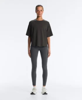 Boxy Short-Sleeve Cotton Blend T-Shirt