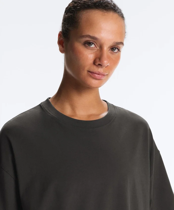 Boxy Short-Sleeve Cotton Blend T-Shirt Boxy Short-Sleeve Cotton Blend T-Shirt