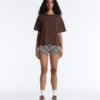 Boxy Short-Sleeved Cotton Blend T-Shirt Boxy Short-Sleeved Cotton Blend T-Shirt