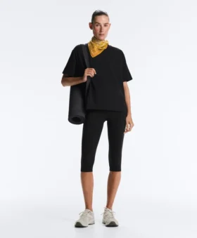 Boxy Short-Sleeved Cotton Blend T-Shirt