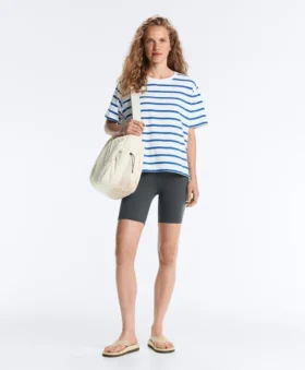Boxy Short-Sleeved Cotton Blend T-Shirt