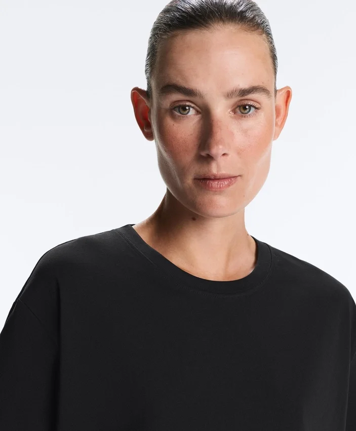 Boxy Short-Sleeved Cotton Blend T-Shirt Boxy Short-Sleeved Cotton Blend T-Shirt