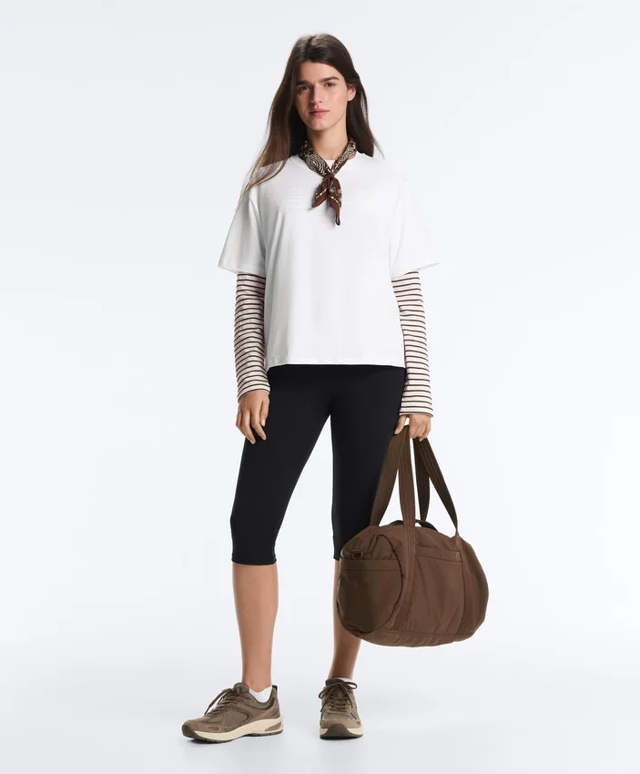 Boxy Short-Sleeved Cotton Blend T-Shirt Boxy Short-Sleeved Cotton Blend T-Shirt