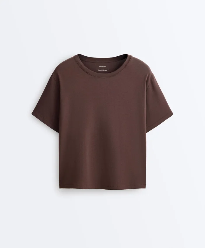 Boxy Short-Sleeved Cotton Blend T-Shirt Boxy Short-Sleeved Cotton Blend T-Shirt