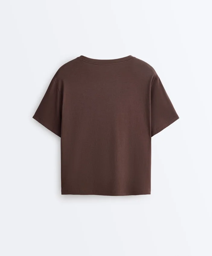 Boxy Short-Sleeved Cotton Blend T-Shirt Boxy Short-Sleeved Cotton Blend T-Shirt