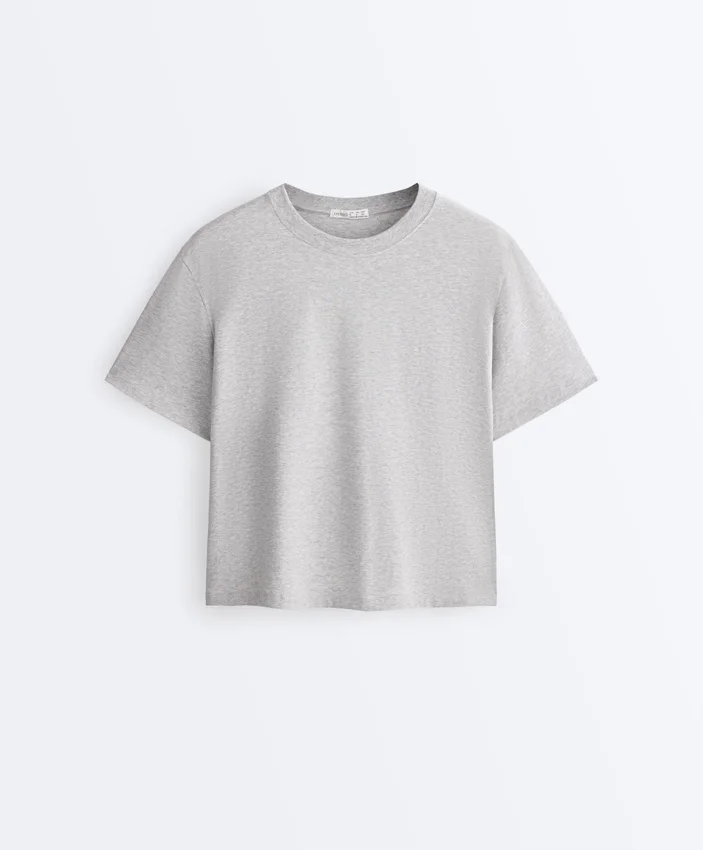 Boxy Short-Sleeved Cotton Blend T-Shirt Boxy Short-Sleeved Cotton Blend T-Shirt