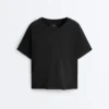 Boxy Short-Sleeved Cotton Blend T-Shirt Boxy Short-Sleeved Cotton Blend T-Shirt