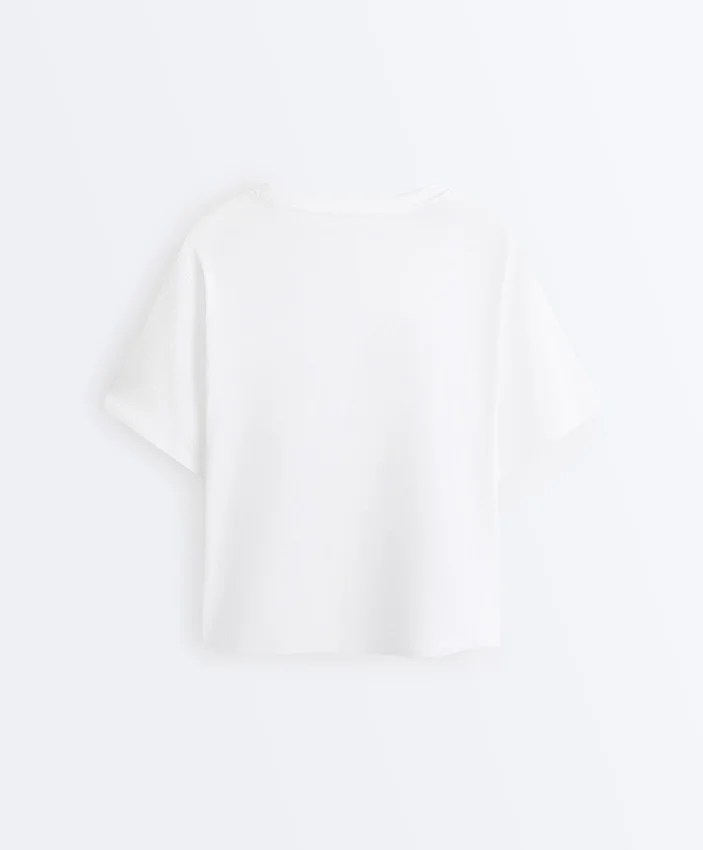 Boxy Short-Sleeved Cotton Blend T-Shirt Boxy Short-Sleeved Cotton Blend T-Shirt