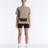 Boxy Short-Sleeved Cotton Blend T-Shirt with Slogan Boxy Short-Sleeved Cotton Blend T-Shirt with Slogan
