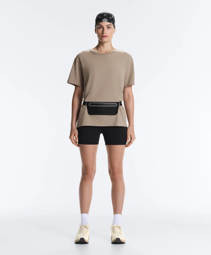 Boxy Short-Sleeved Cotton Blend T-Shirt with Slogan Boxy Short-Sleeved Cotton Blend T-Shirt with Slogan
