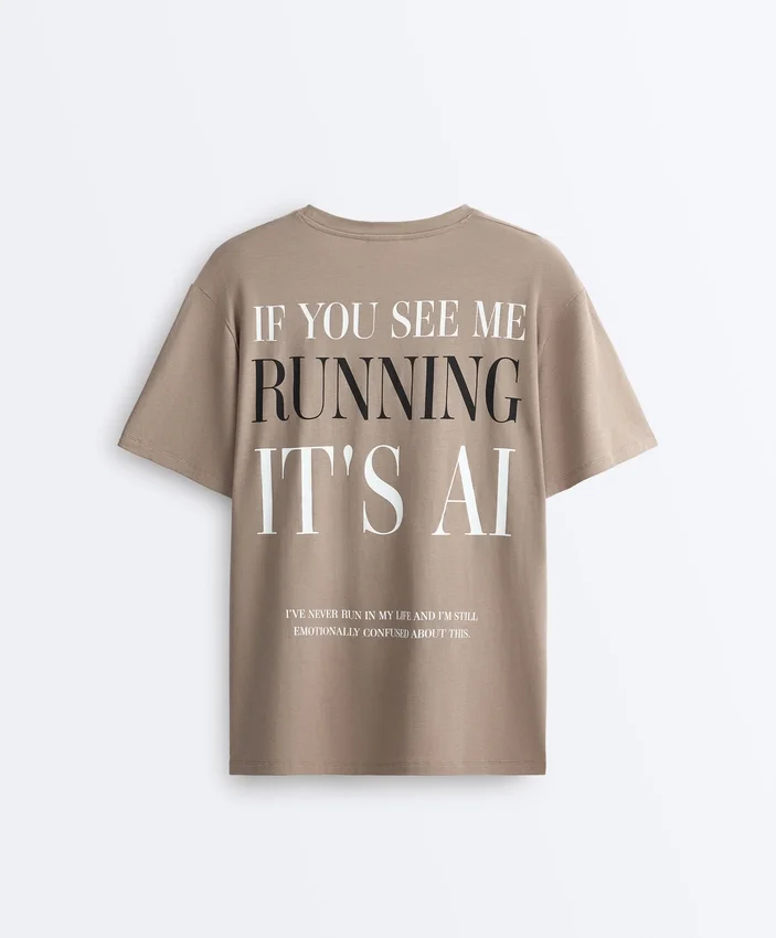 Boxy Short-Sleeved Cotton Blend T-Shirt with Slogan Boxy Short-Sleeved Cotton Blend T-Shirt with Slogan
